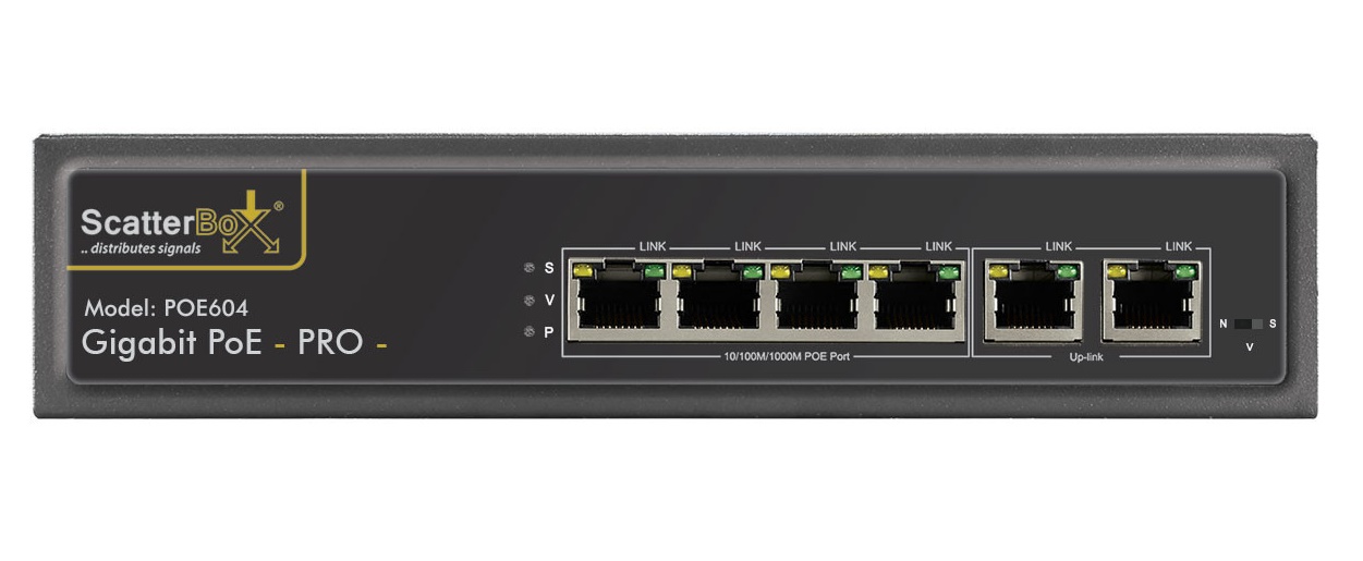 Scatterbox POE604 : 4 Port PoE Switch with Uplinks