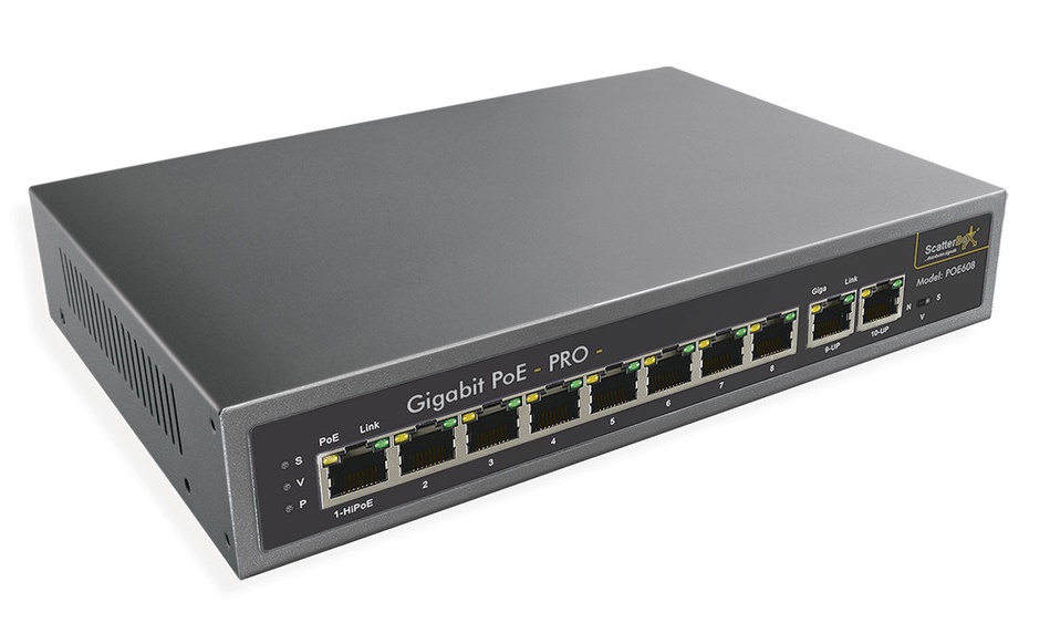 Scatterbox POE608 : 8 Port PoE Switch with Uplinks